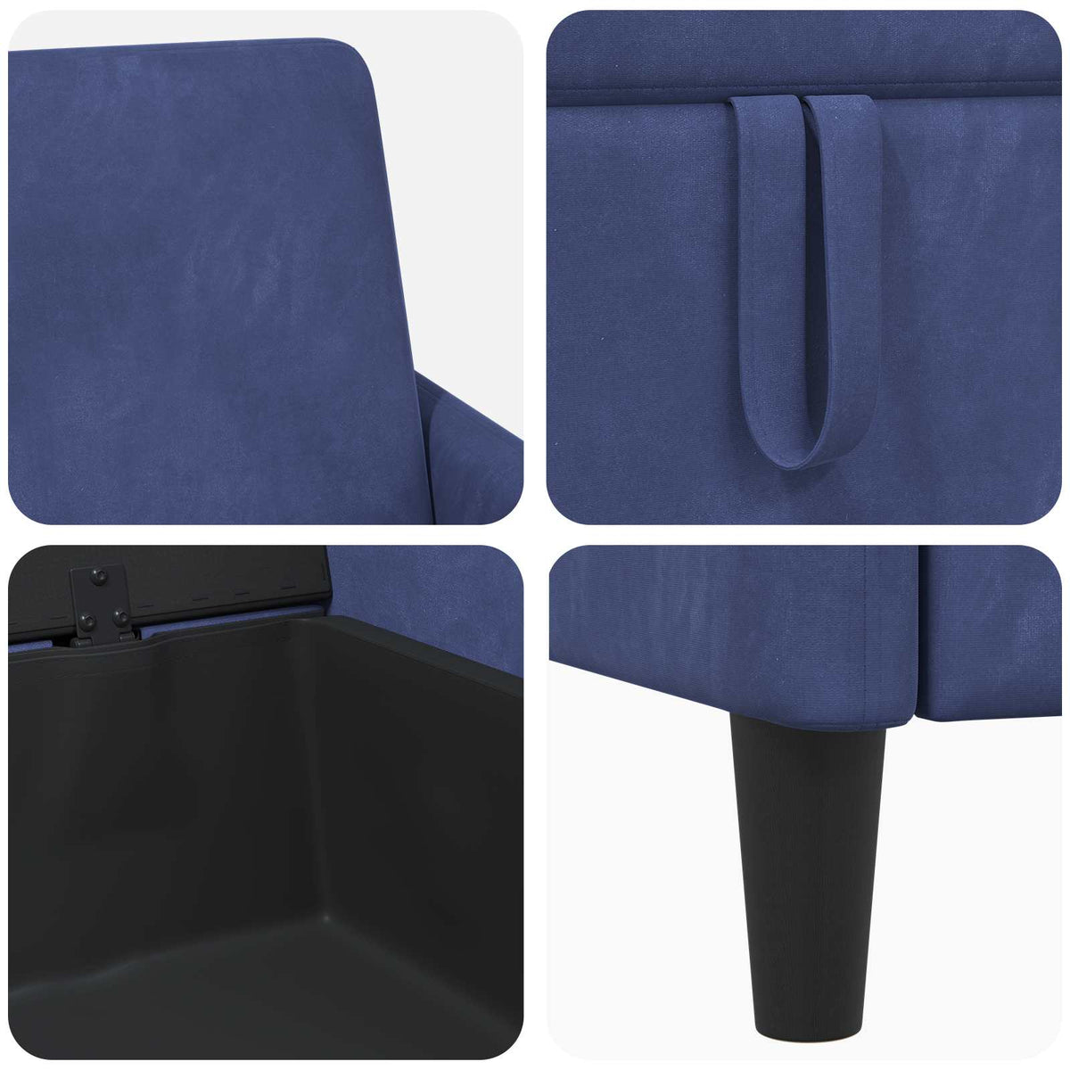 Sofa med opbevaring Politi blå 172 x 78 x 87 cm Polyester