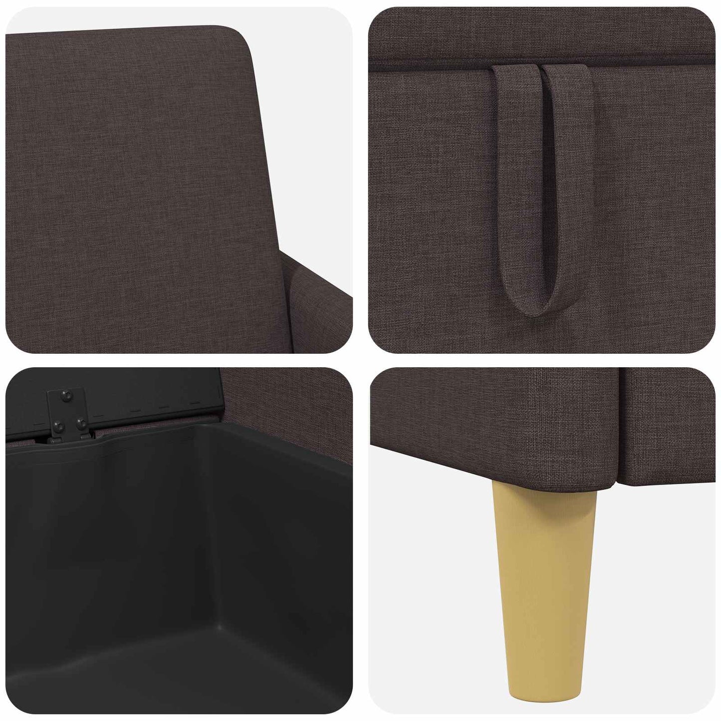Sofa med opbevaring Mørk Brun 192 x 78 x 87 cm Polyester