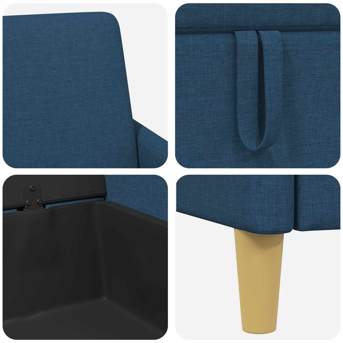 Sofa med opbevaring Blå 192 x 78 x 87 cm Polyester
