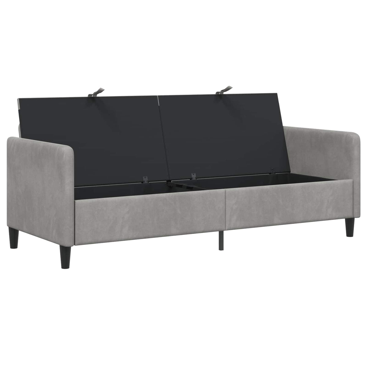 Sofa med opbevaring Lysegrå 192 x 78 x 87 cm Polyester