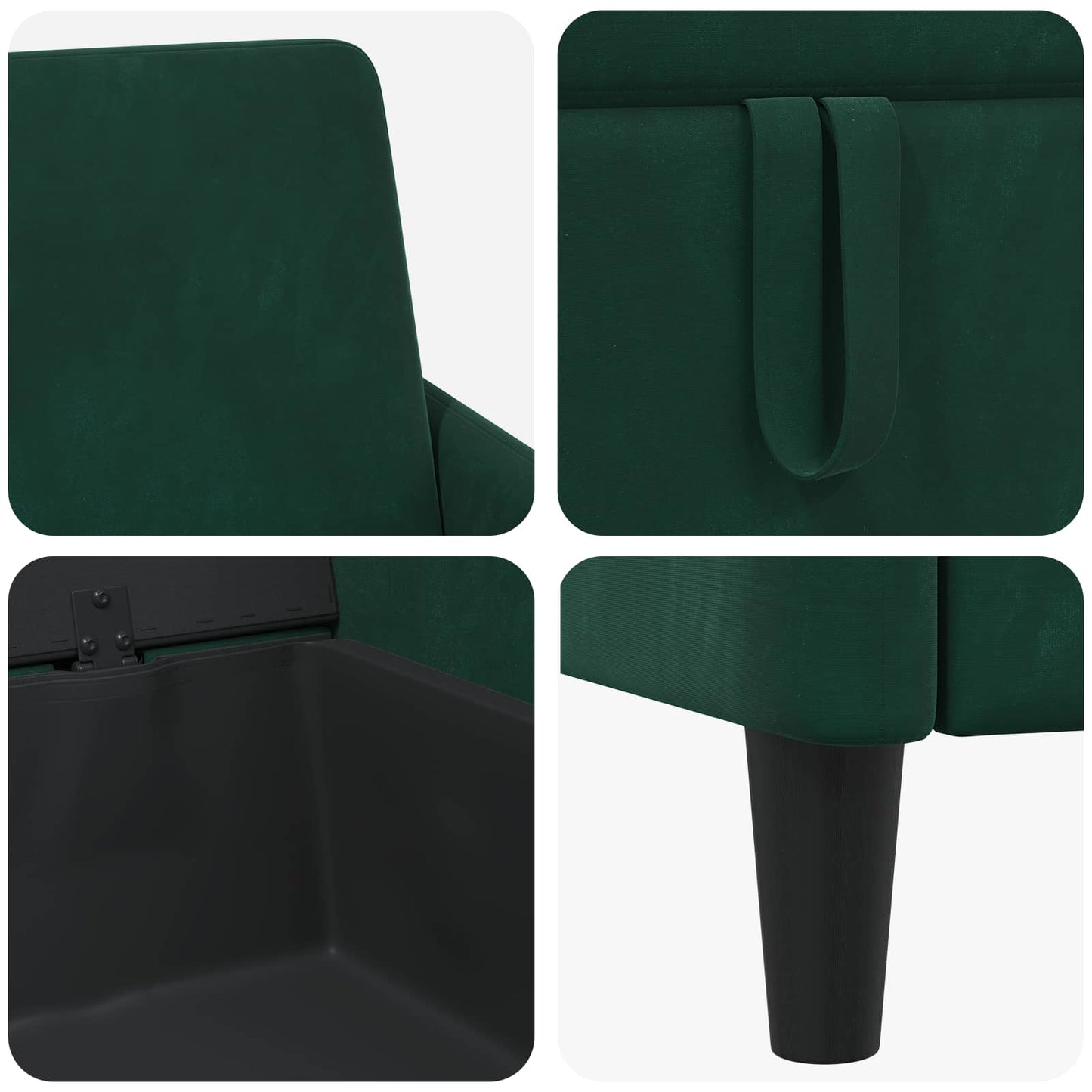 Sofa med opbevaring Mørkegrøn 192 x 78 x 87 cm Polyester