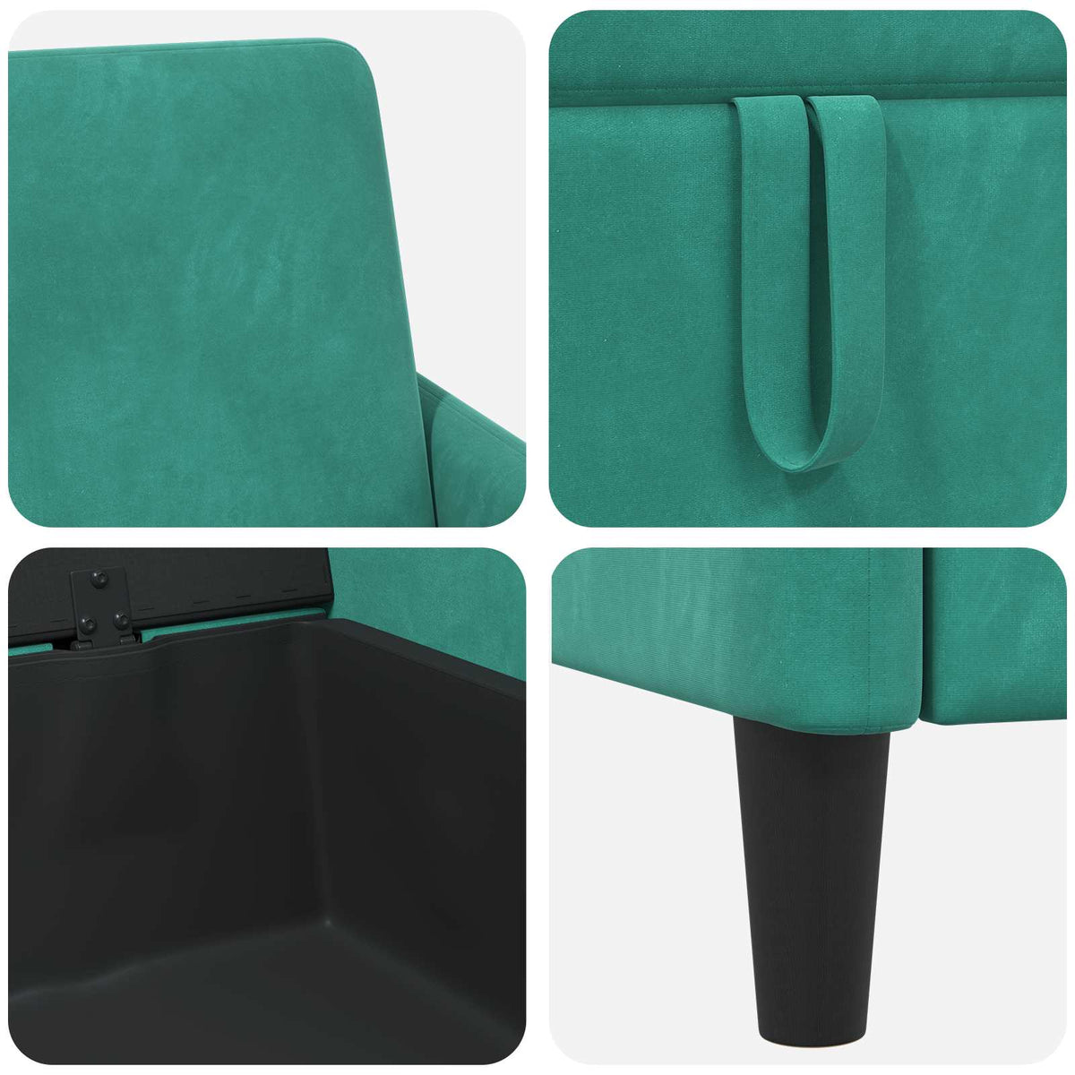 Sofa med opbevaring Turkis 192 x 78 x 87 cm Polyester