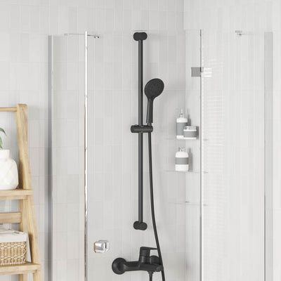 Brusehovedholder Sort 100 cm Rustfrit stål