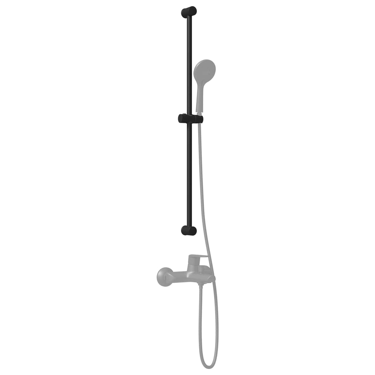 Brusehovedholder Sort 100 cm Rustfrit stål