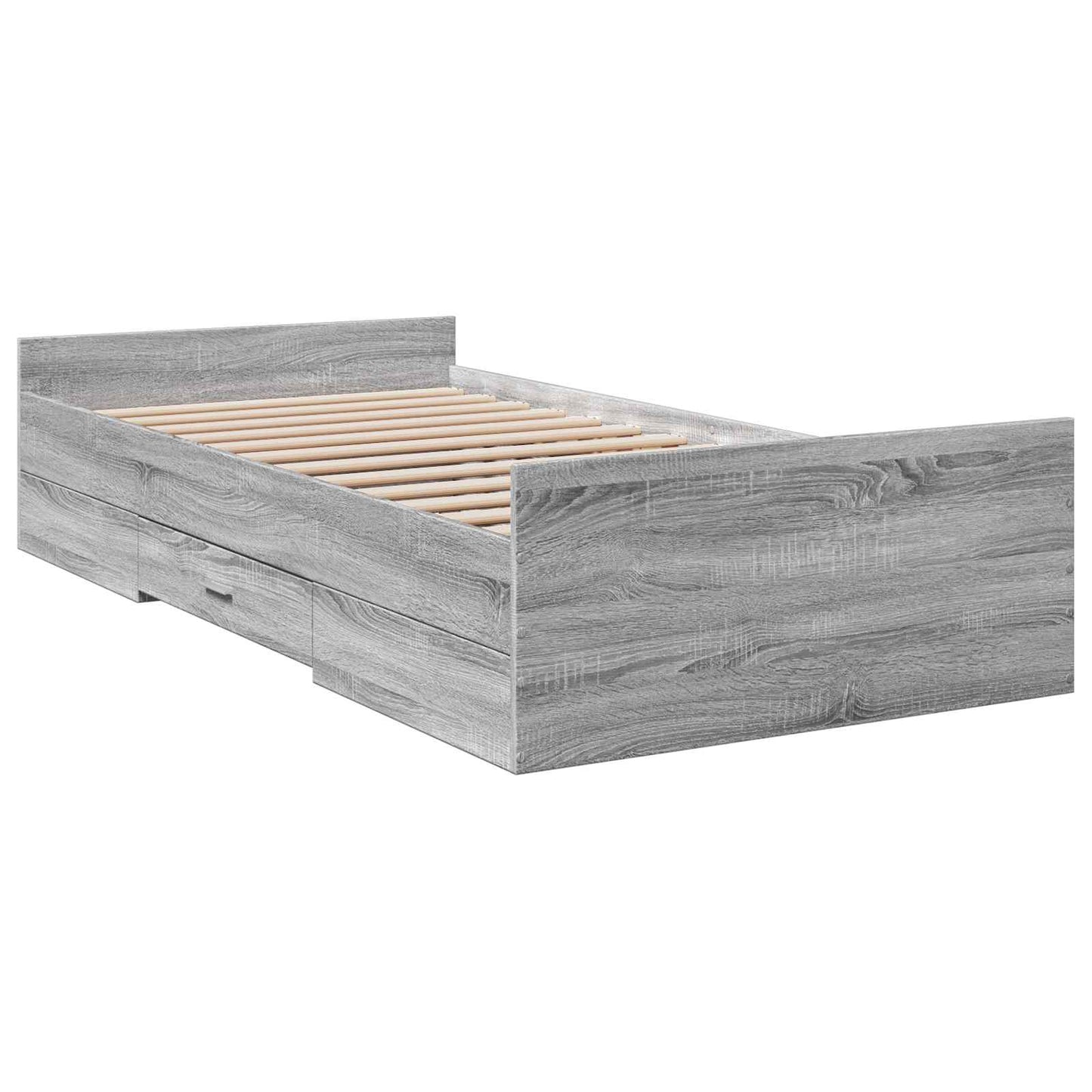 Sengestel med opbevaring Grå Sonoma 80 x 200 cm Konstrueret træ