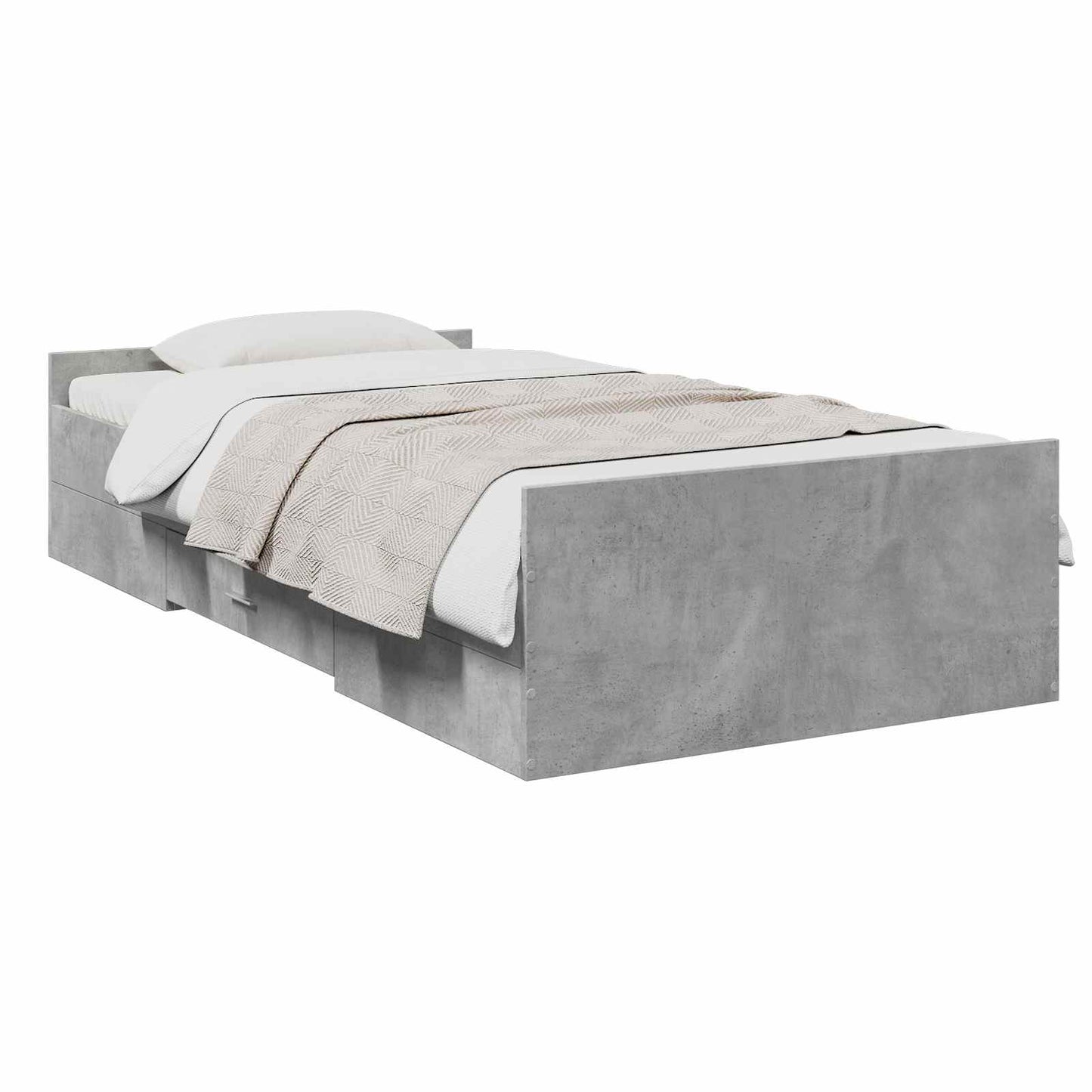 Sengestel med opbevaring Betongrå 80 x 200 cm Konstrueret træ