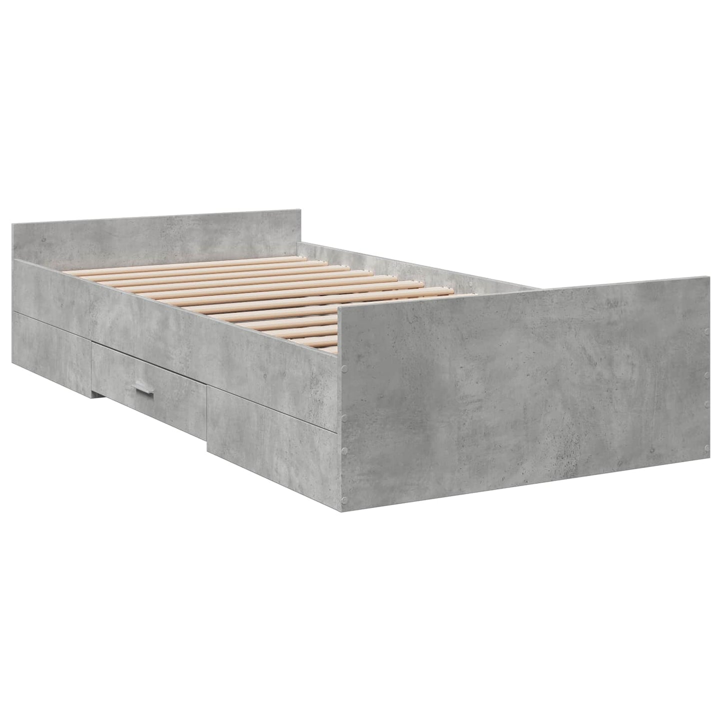 Sengestel med opbevaring Betongrå 80 x 200 cm Konstrueret træ