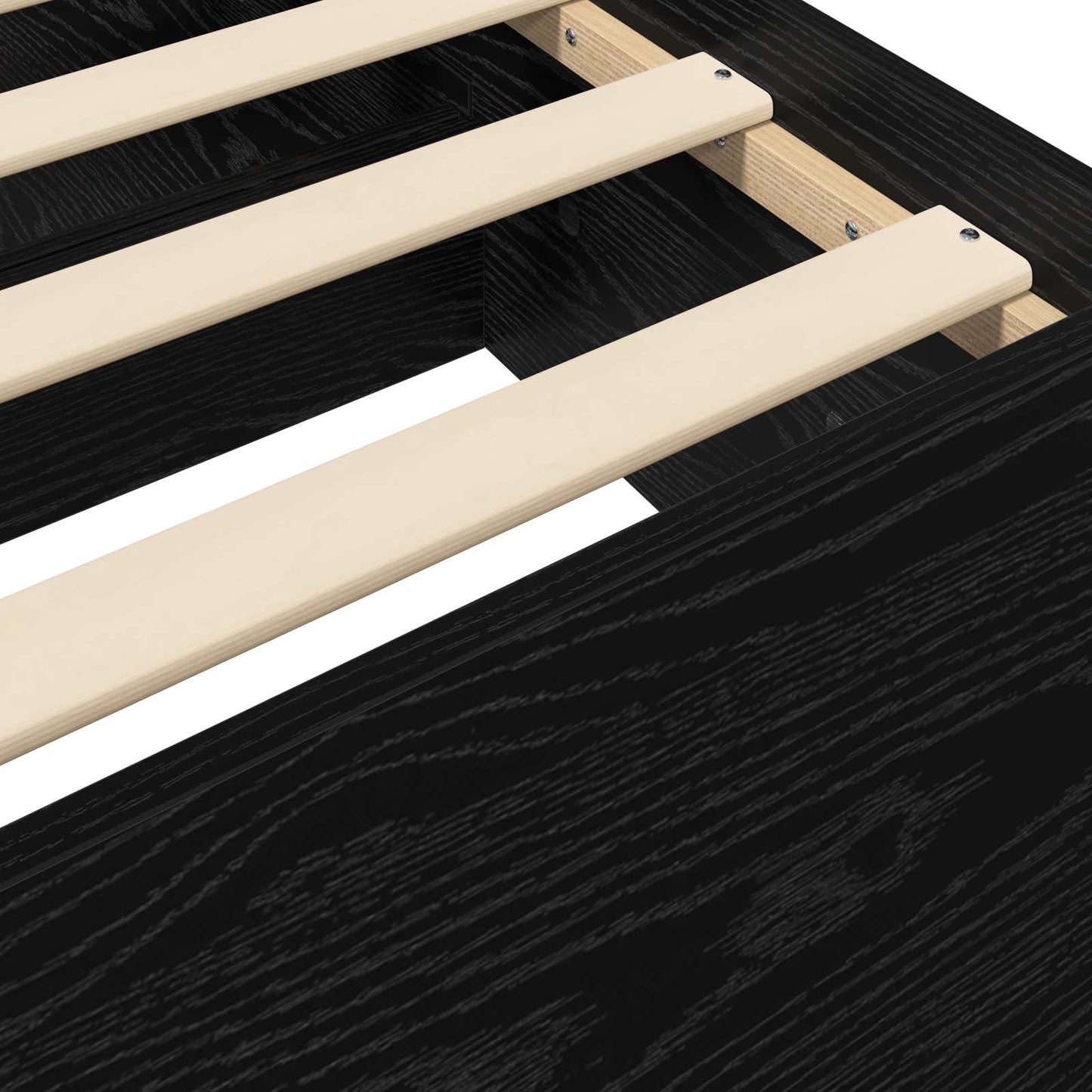 Sengestel med opbevaring Sort eg 80 x 200 cm Konstrueret træ