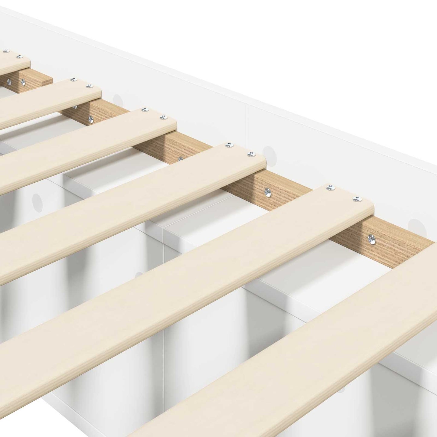 Sengestel med opbevaring Hvid 80 x 200 cm Konstrueret træ