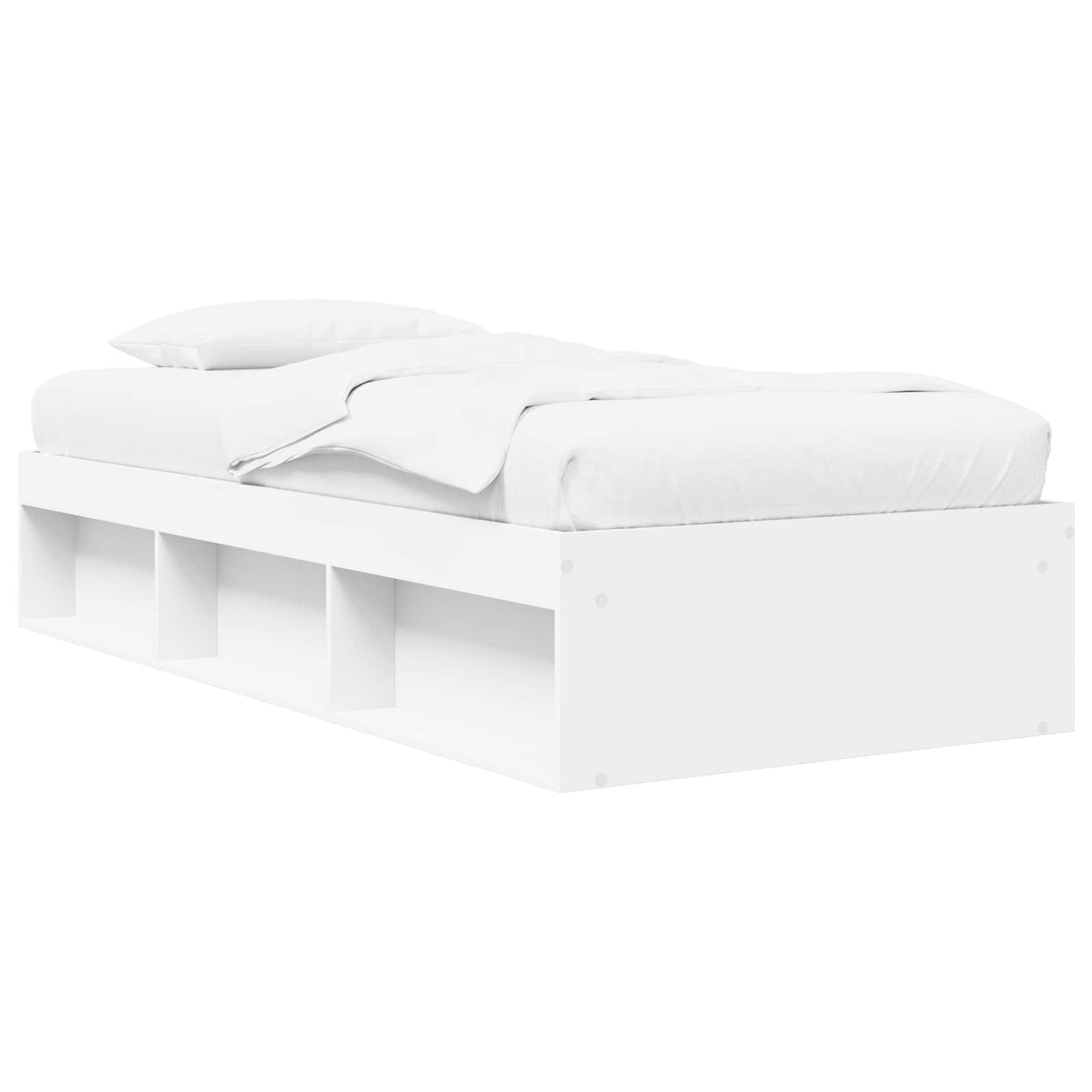 Sengestel med opbevaring Hvid 80 x 200 cm Konstrueret træ
