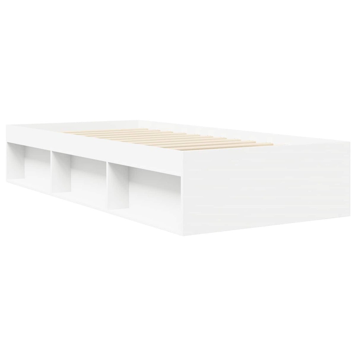 Sengestel med opbevaring Hvid 80 x 200 cm Konstrueret træ