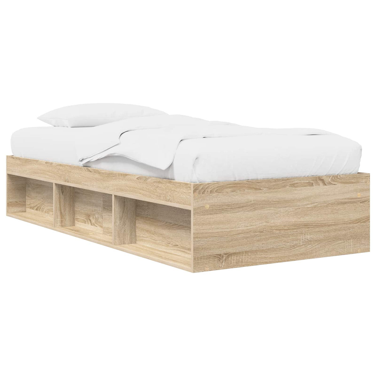 Sengestel med opbevaring Sonoma-eg 80 x 200 cm Konstrueret træ