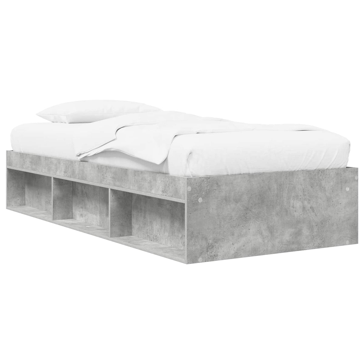 Sengestel med opbevaring Betongrå 80 x 200 cm Konstrueret træ