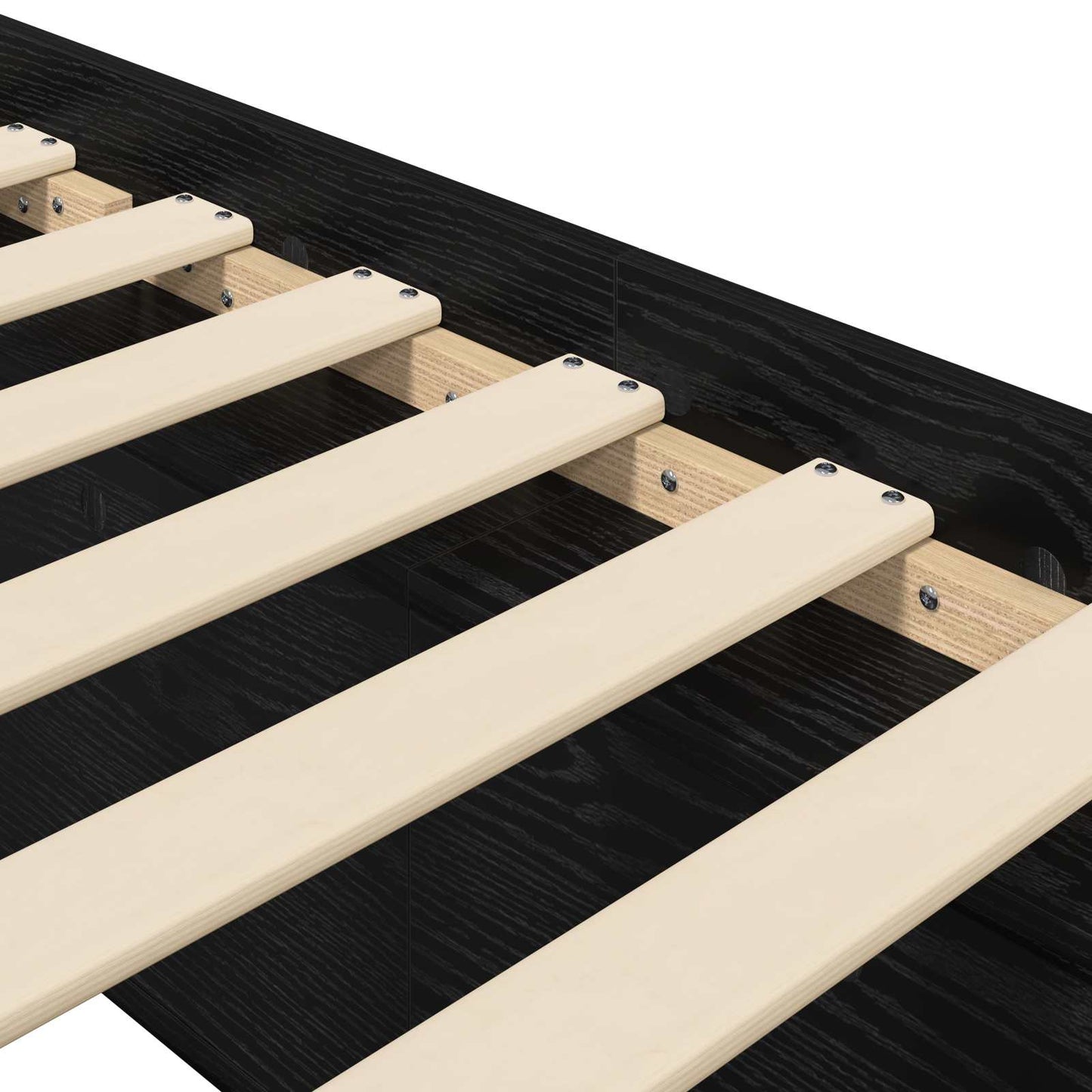 Sengestel med opbevaring Sort eg 80 x 200 cm Konstrueret træ