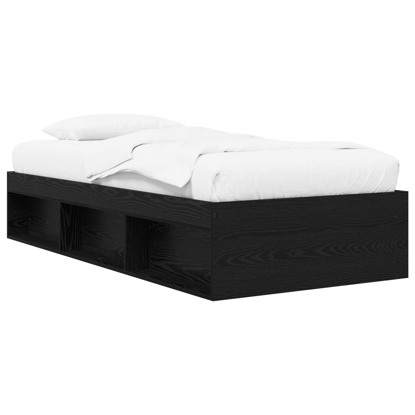 Sengestel med opbevaring Sort eg 80 x 200 cm Konstrueret træ