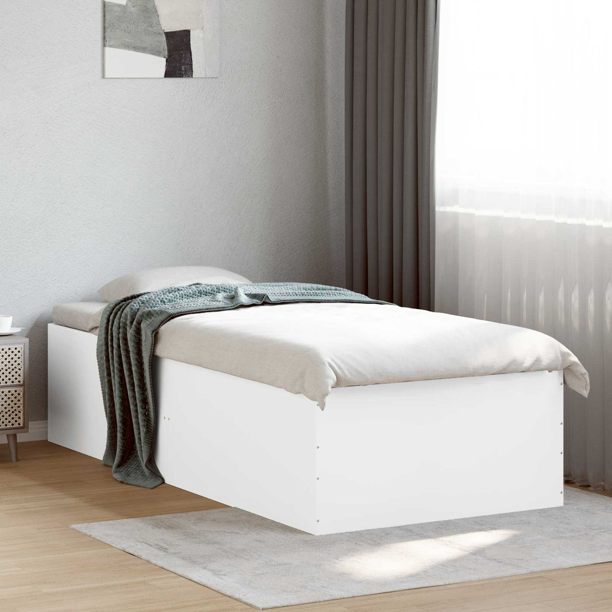 Gulvsengramme Hvid 80 x 200 cm Konstrueret træ