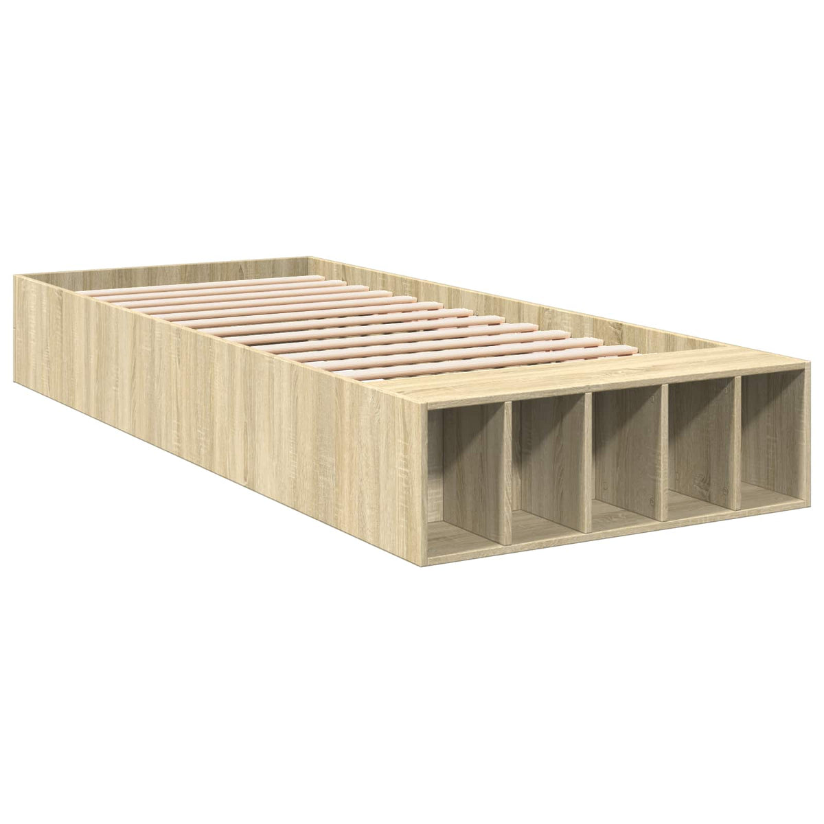 Sengestel med opbevaring Sonoma-eg 80 x 200 cm Konstrueret træ