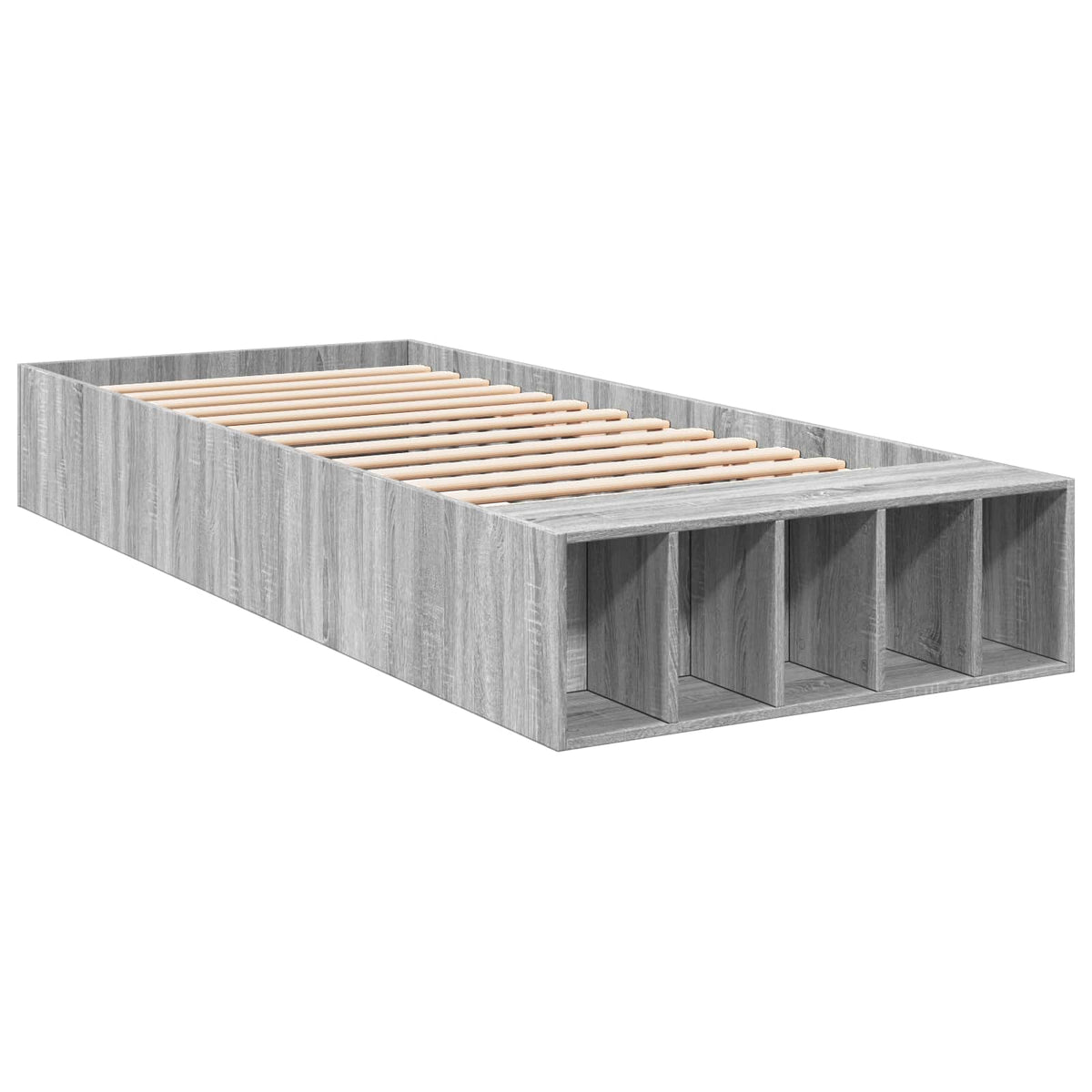 Sengestel med opbevaring Grå Sonoma 80 x 200 cm Konstrueret træ