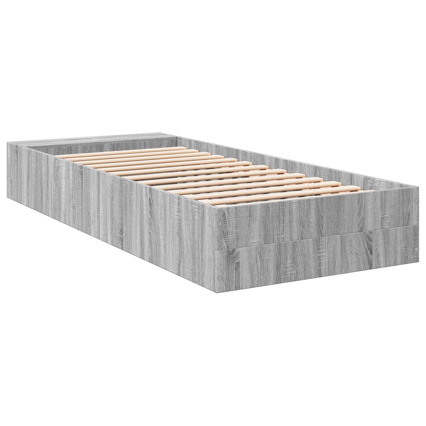 Sengestel med opbevaring Grå Sonoma 80 x 200 cm Konstrueret træ