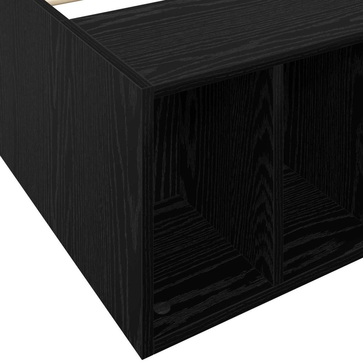 Sengestel med opbevaring Sort eg 80 x 200 cm Konstrueret træ