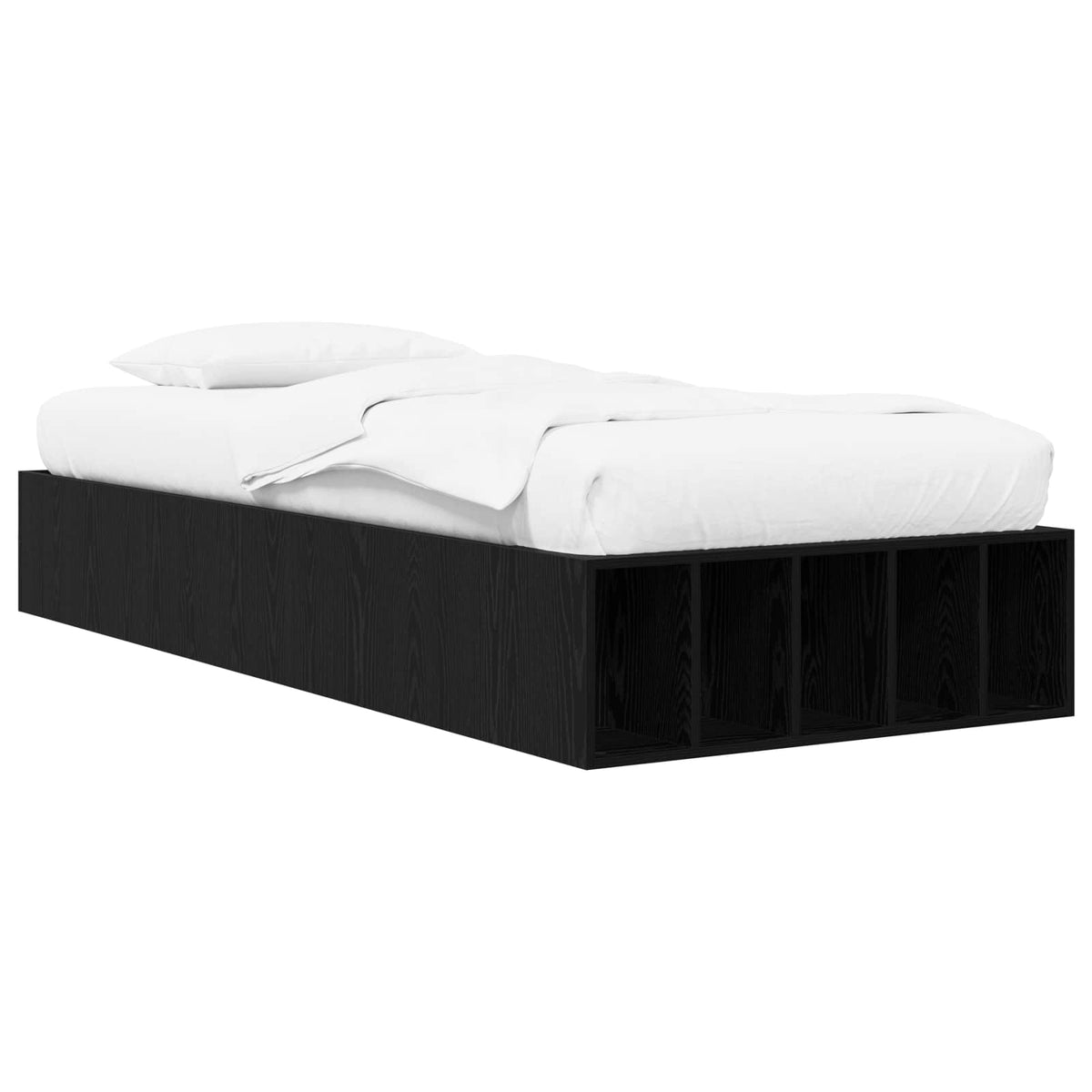 Sengestel med opbevaring Sort eg 80 x 200 cm Konstrueret træ
