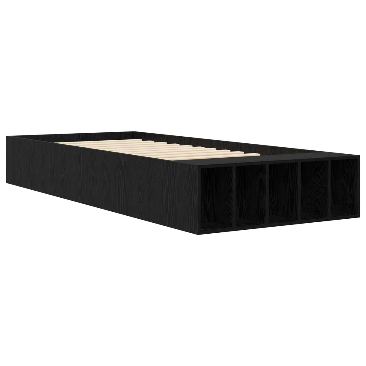 Sengestel med opbevaring Sort eg 80 x 200 cm Konstrueret træ