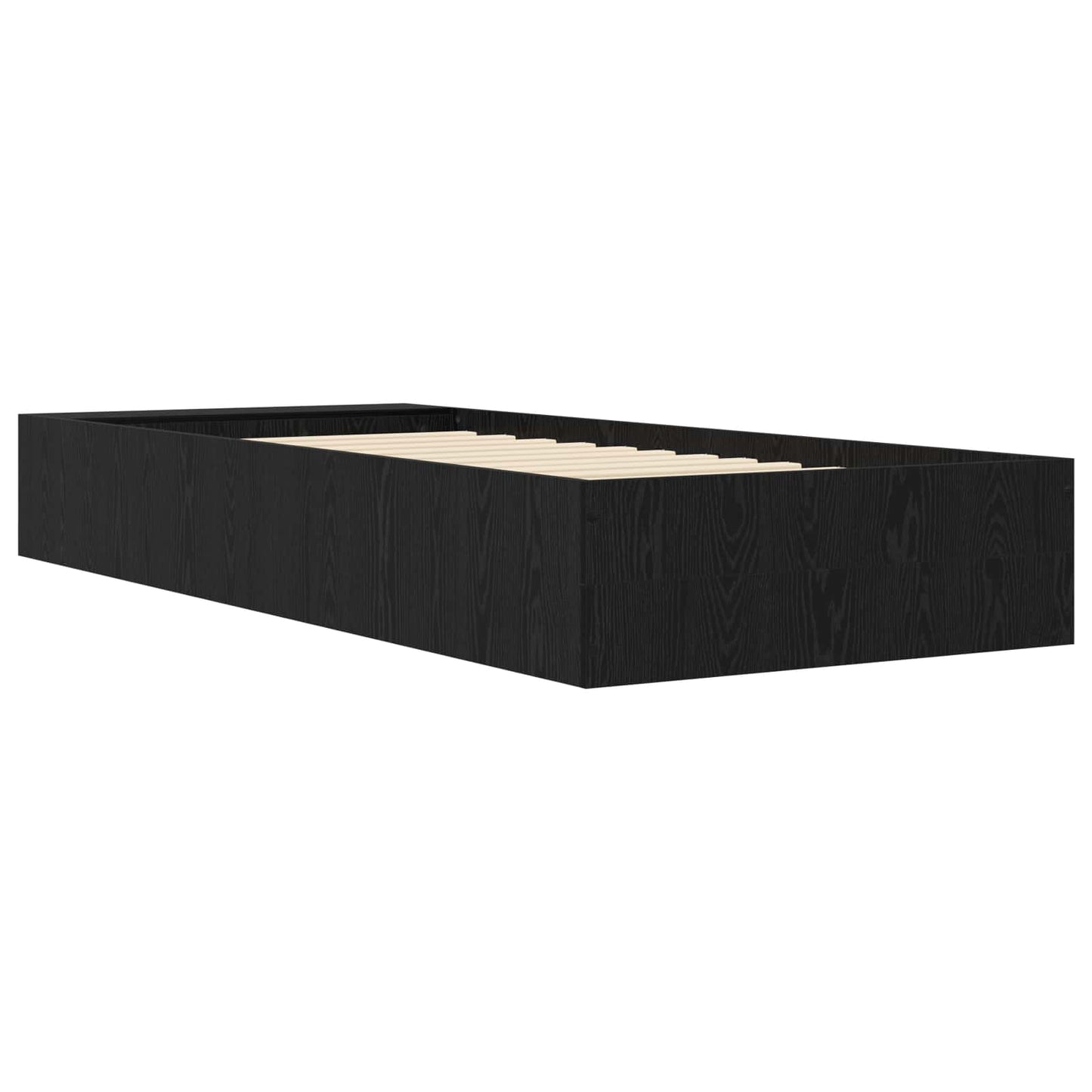 Sengestel med opbevaring Sort eg 80 x 200 cm Konstrueret træ