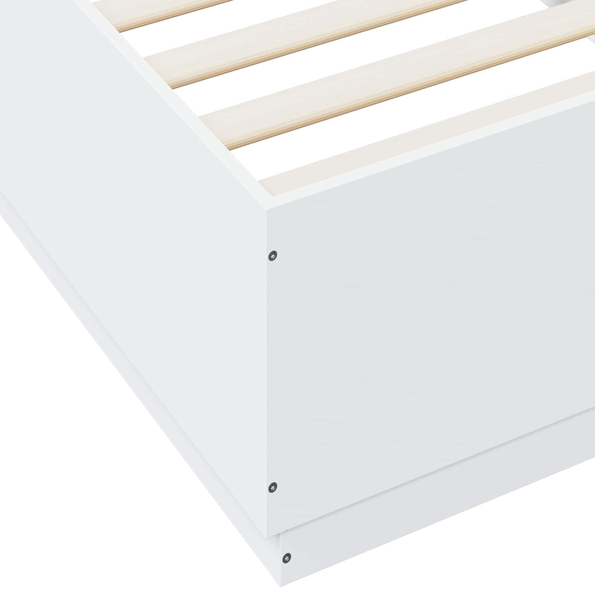 Senge ramme med LED Hvid 80 x 200 cm Konstrueret træ