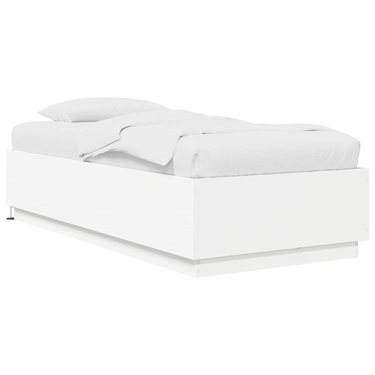 Senge ramme med LED Hvid 80 x 200 cm Konstrueret træ