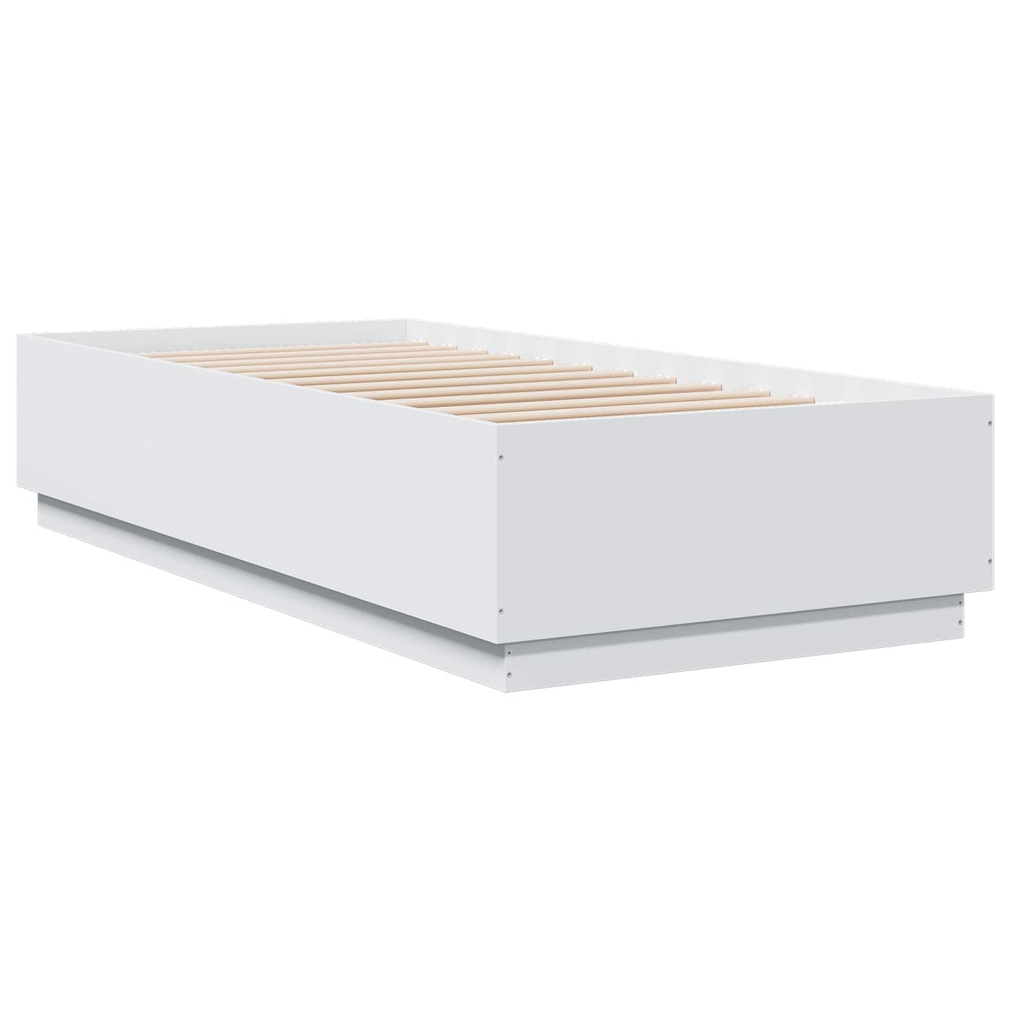 Senge ramme med LED Hvid 80 x 200 cm Konstrueret træ