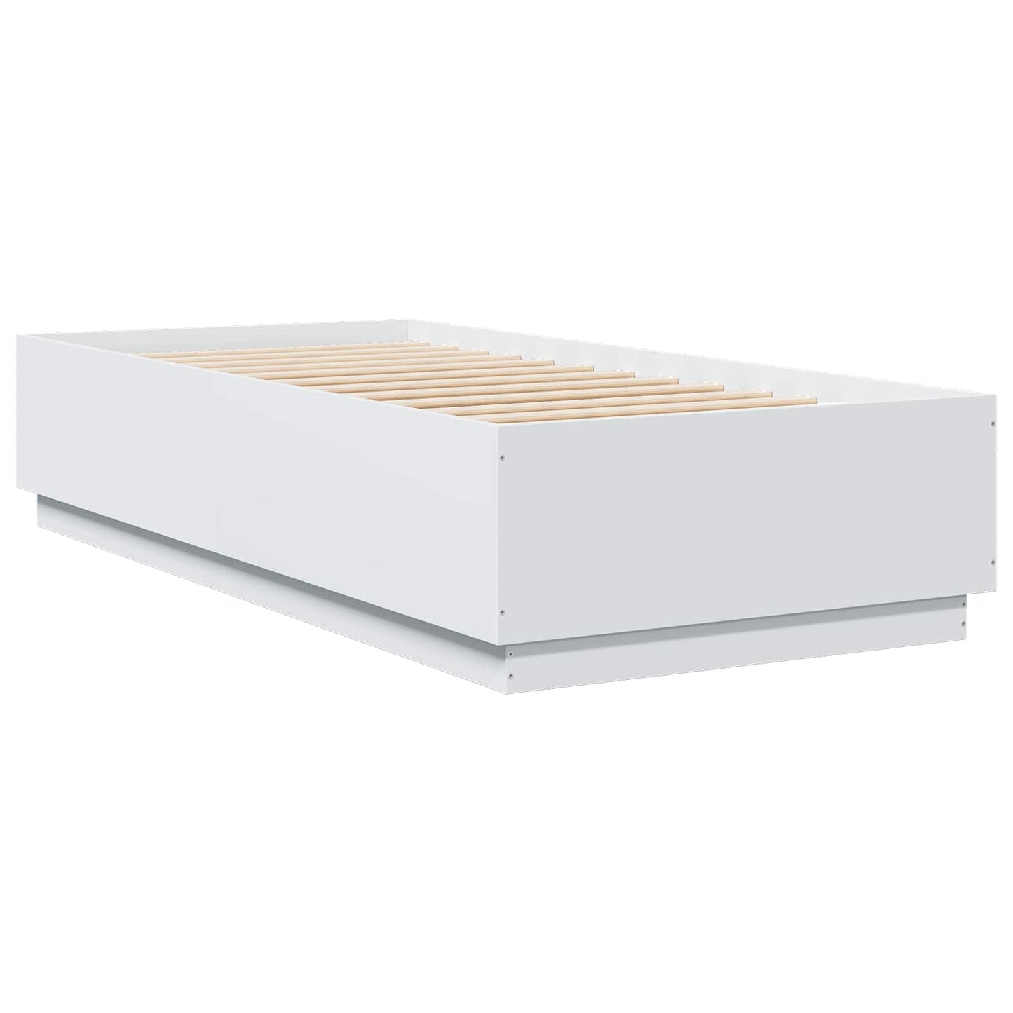 Senge ramme med LED Hvid 80 x 200 cm Konstrueret træ