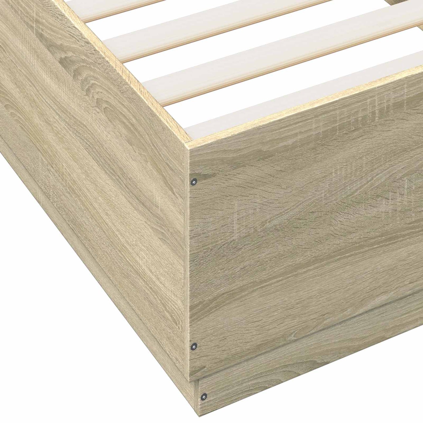 Senge ramme med LED Sonoma-eg 80 x 200 cm Konstrueret træ