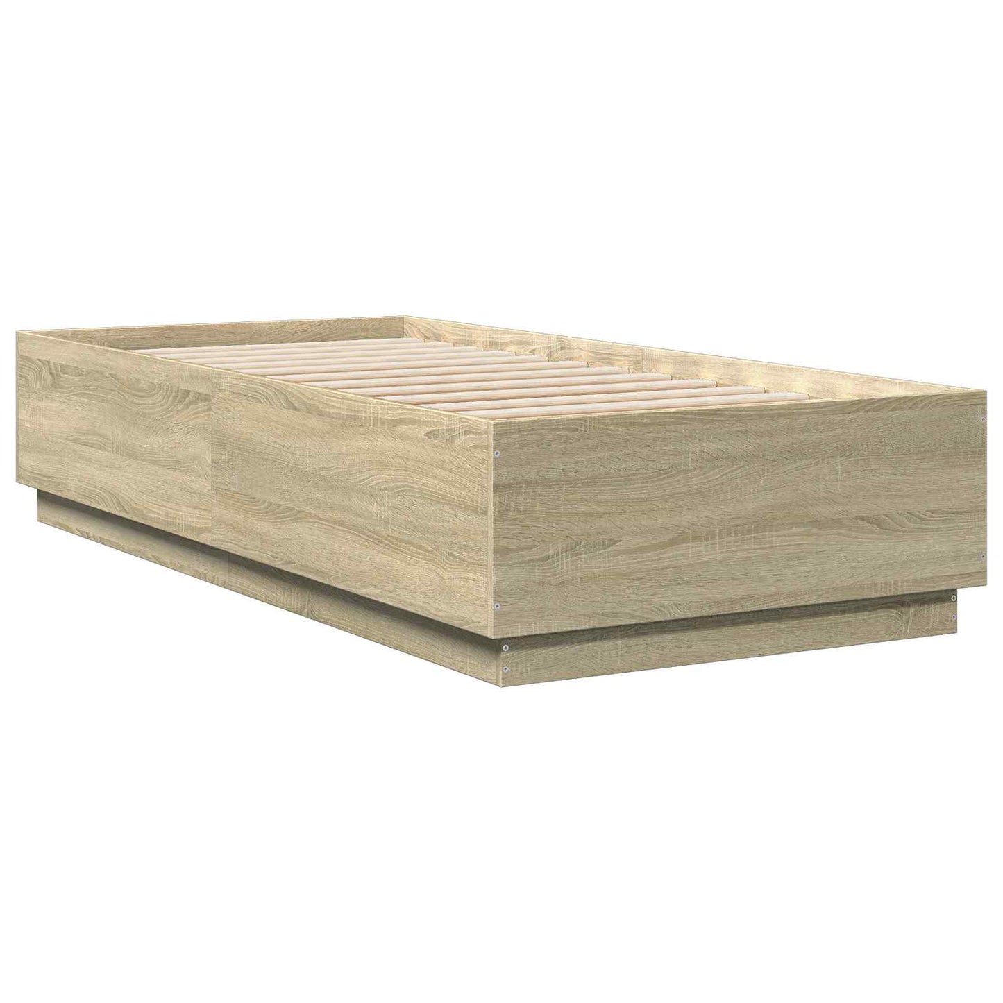 Senge ramme med LED Sonoma-eg 80 x 200 cm Konstrueret træ