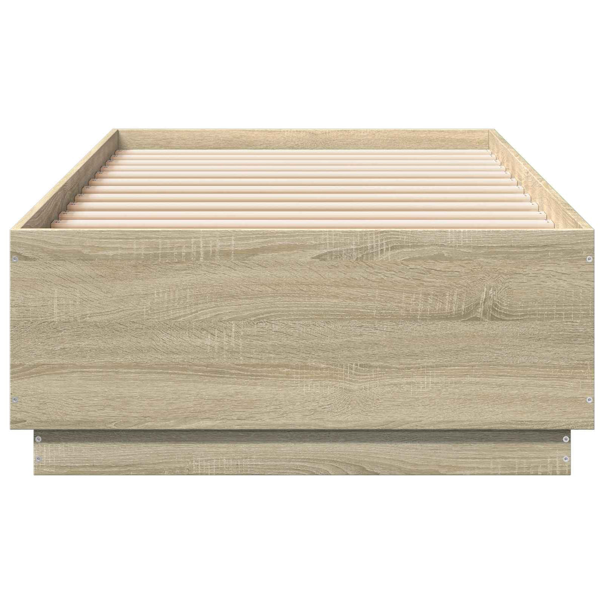 Senge ramme med LED Sonoma-eg 80 x 200 cm Konstrueret træ
