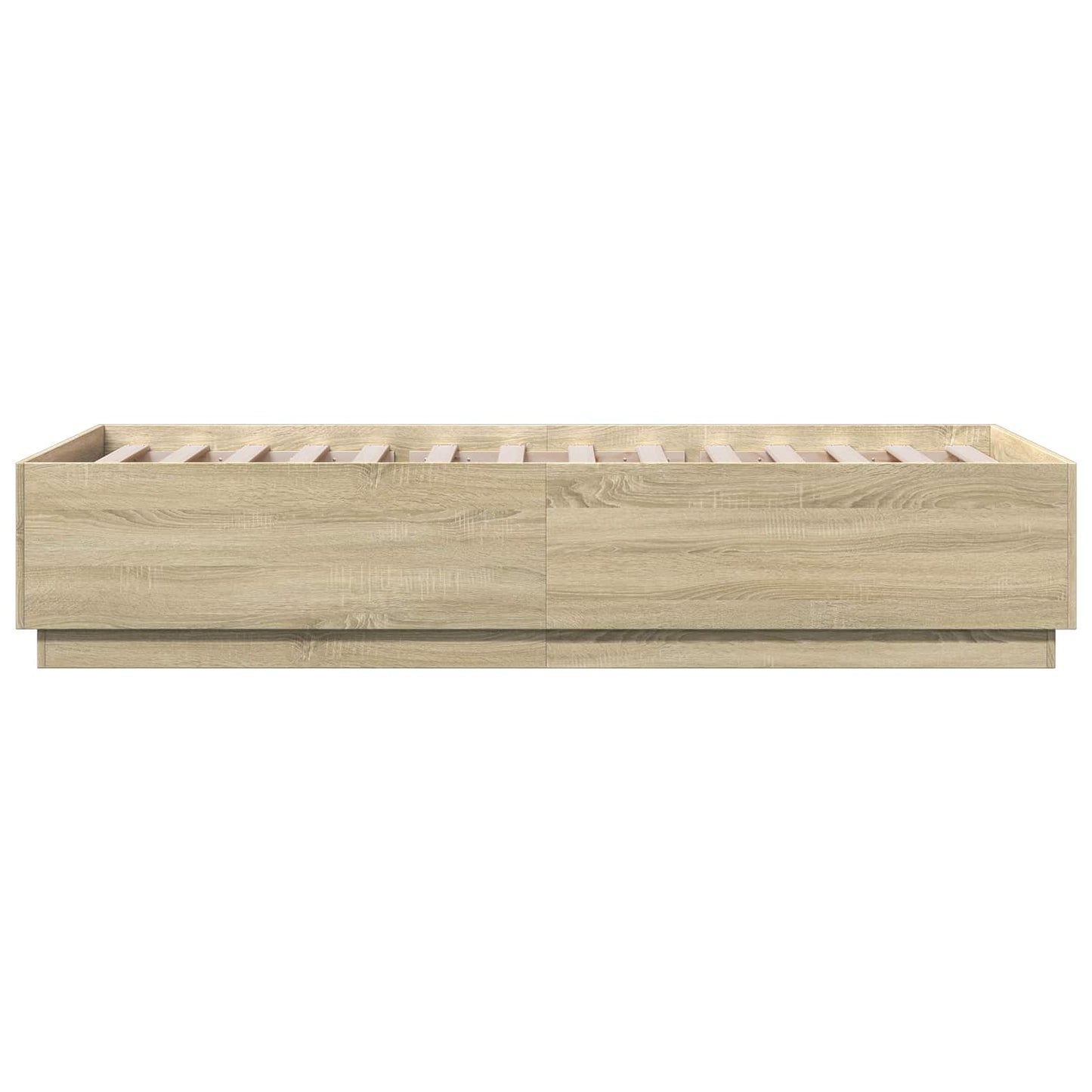 Senge ramme med LED Sonoma-eg 80 x 200 cm Konstrueret træ
