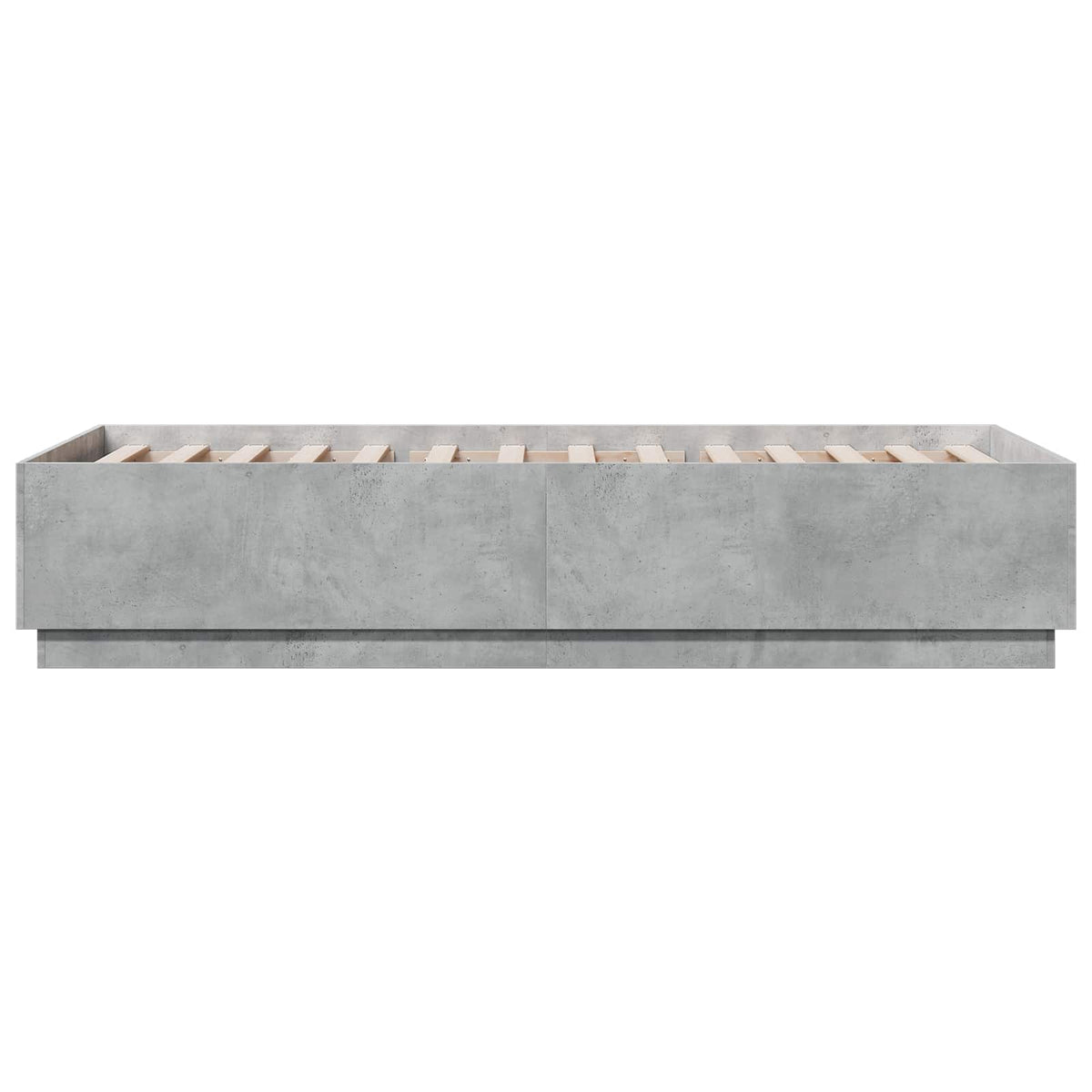 Senge ramme med LED Betongrå 80 x 200 cm Konstrueret træ