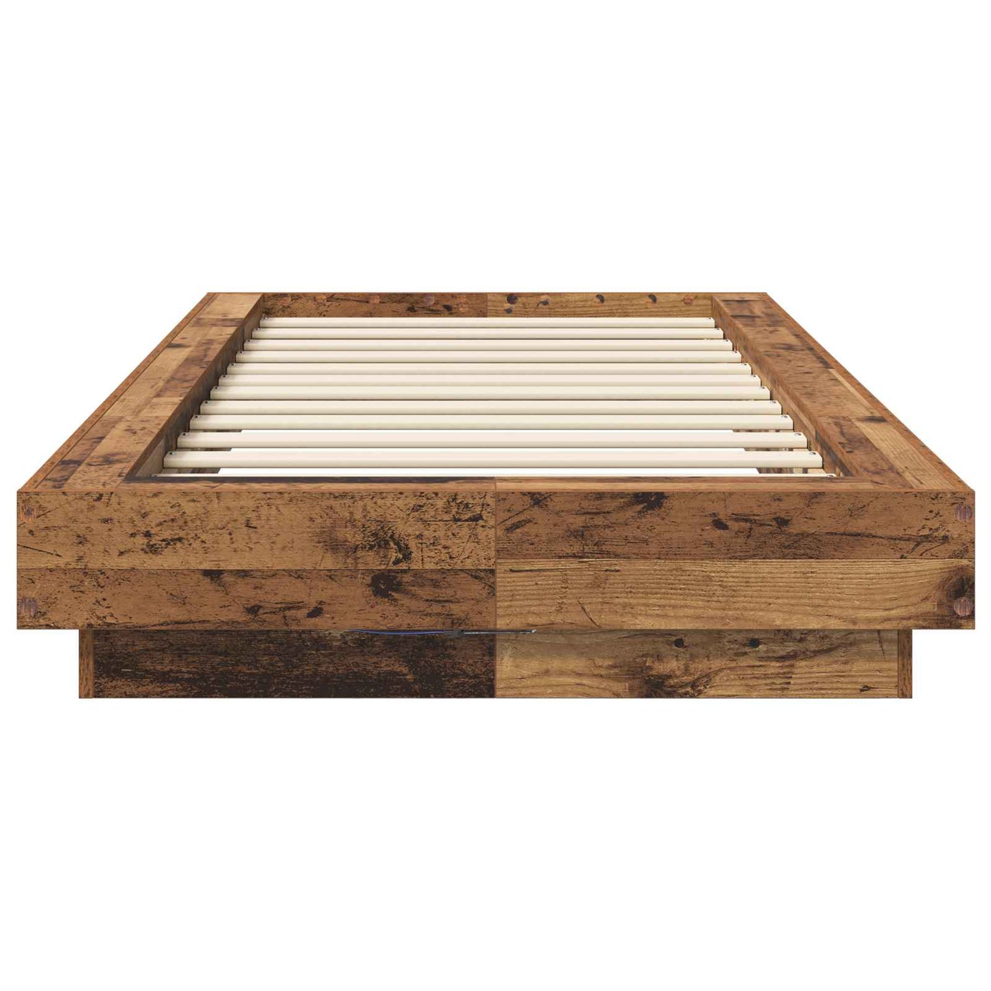 Senge ramme med LED Gammelt træ 80 x 200 cm Konstrueret træ