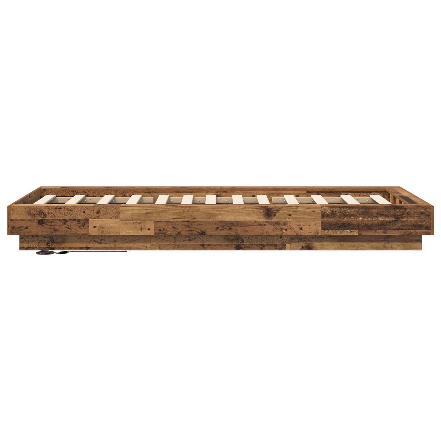 Senge ramme med LED Gammelt træ 80 x 200 cm Konstrueret træ