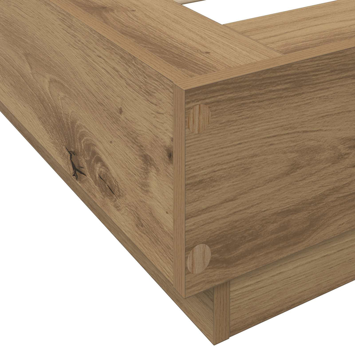 Senge ramme med LED Artisan-eg 80 x 200 cm Konstrueret træ