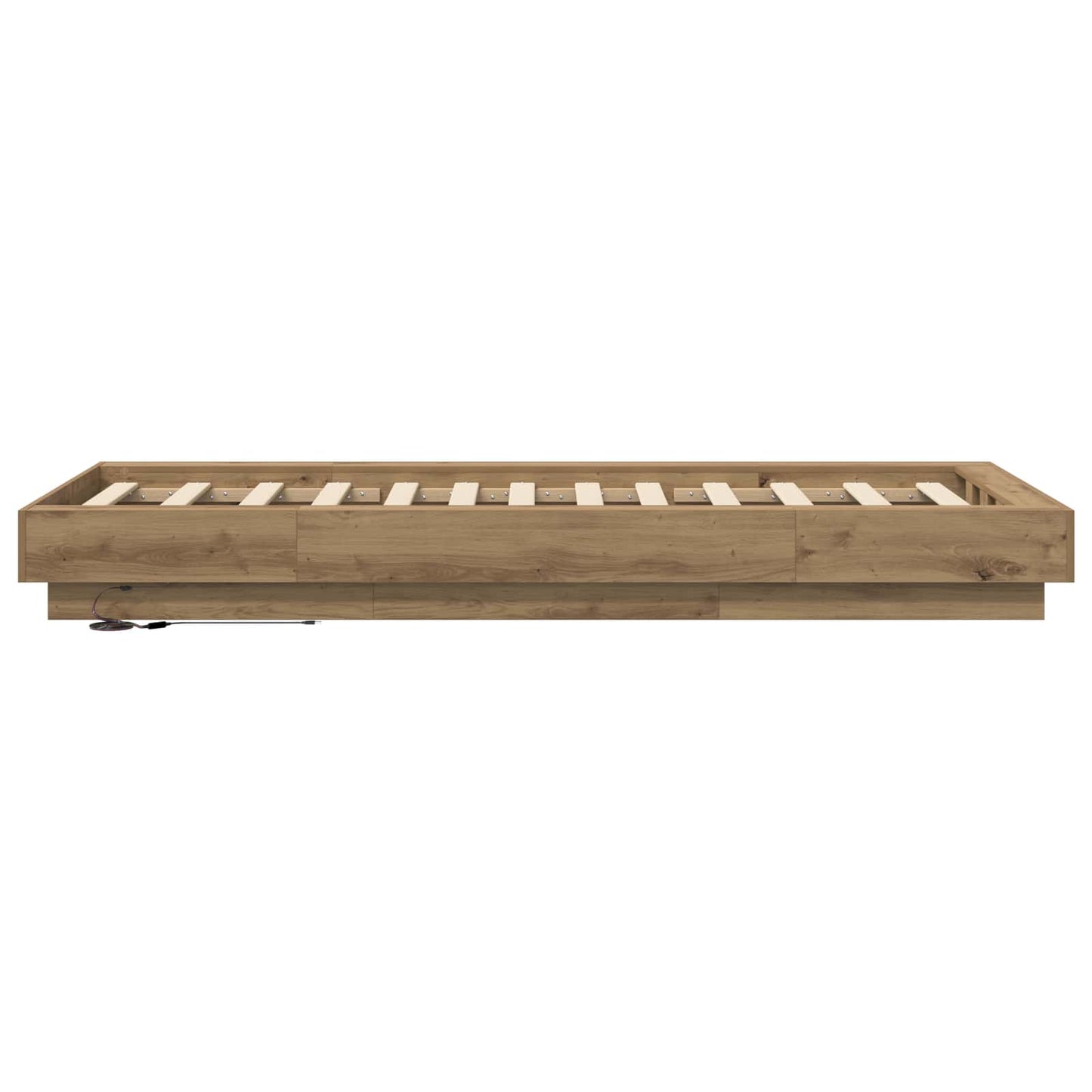 Senge ramme med LED Artisan-eg 80 x 200 cm Konstrueret træ