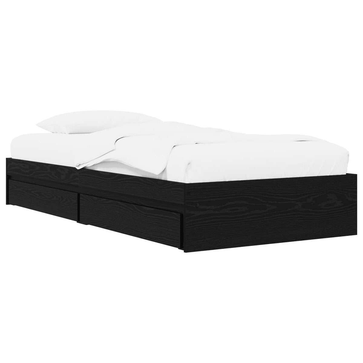 Sengestel med opbevaring Sort eg 80 x 200 cm Konstrueret træ