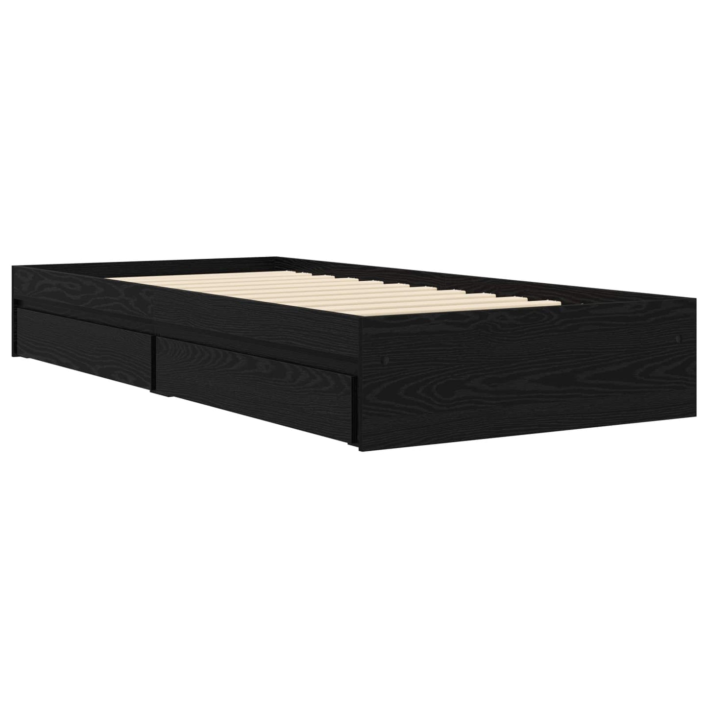 Sengestel med opbevaring Sort eg 80 x 200 cm Konstrueret træ