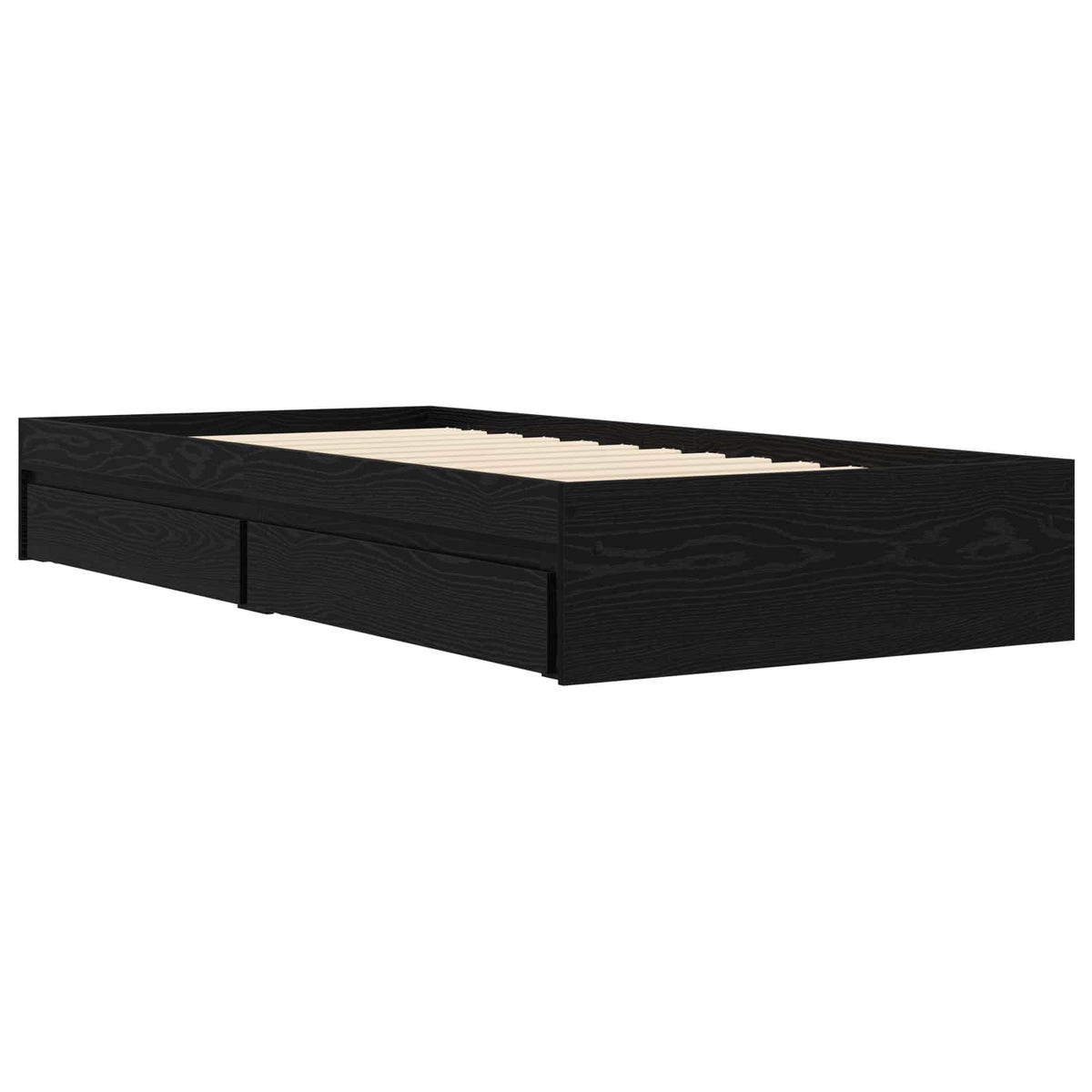 Sengestel med opbevaring Sort eg 80 x 200 cm Konstrueret træ