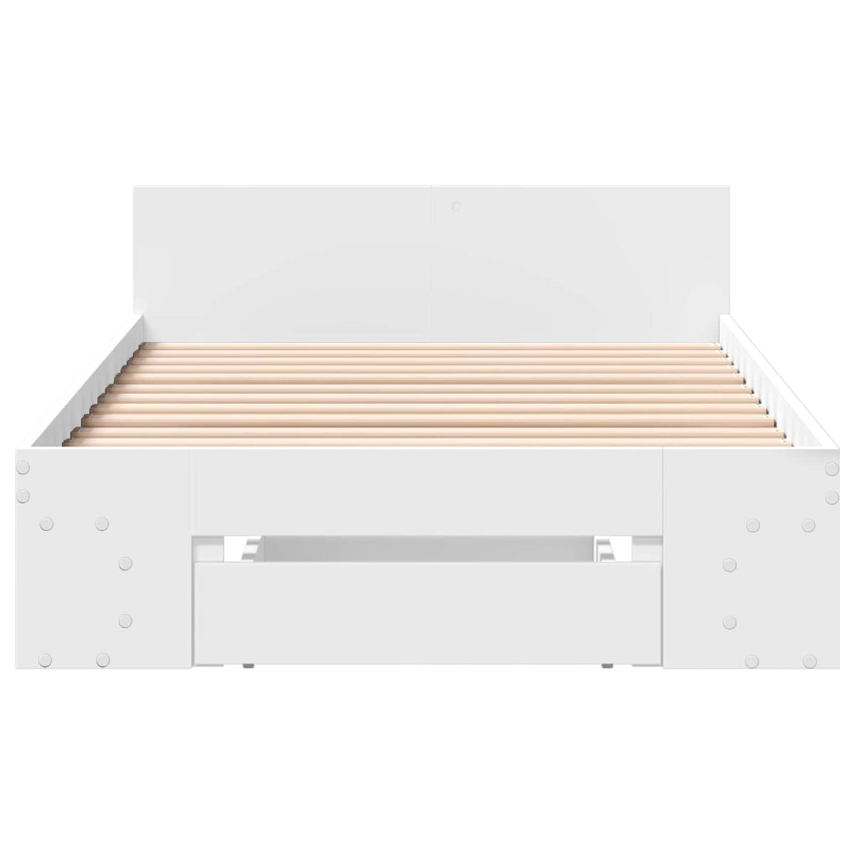 Sengestel med opbevaring Hvid 80 x 200 cm Konstrueret træ