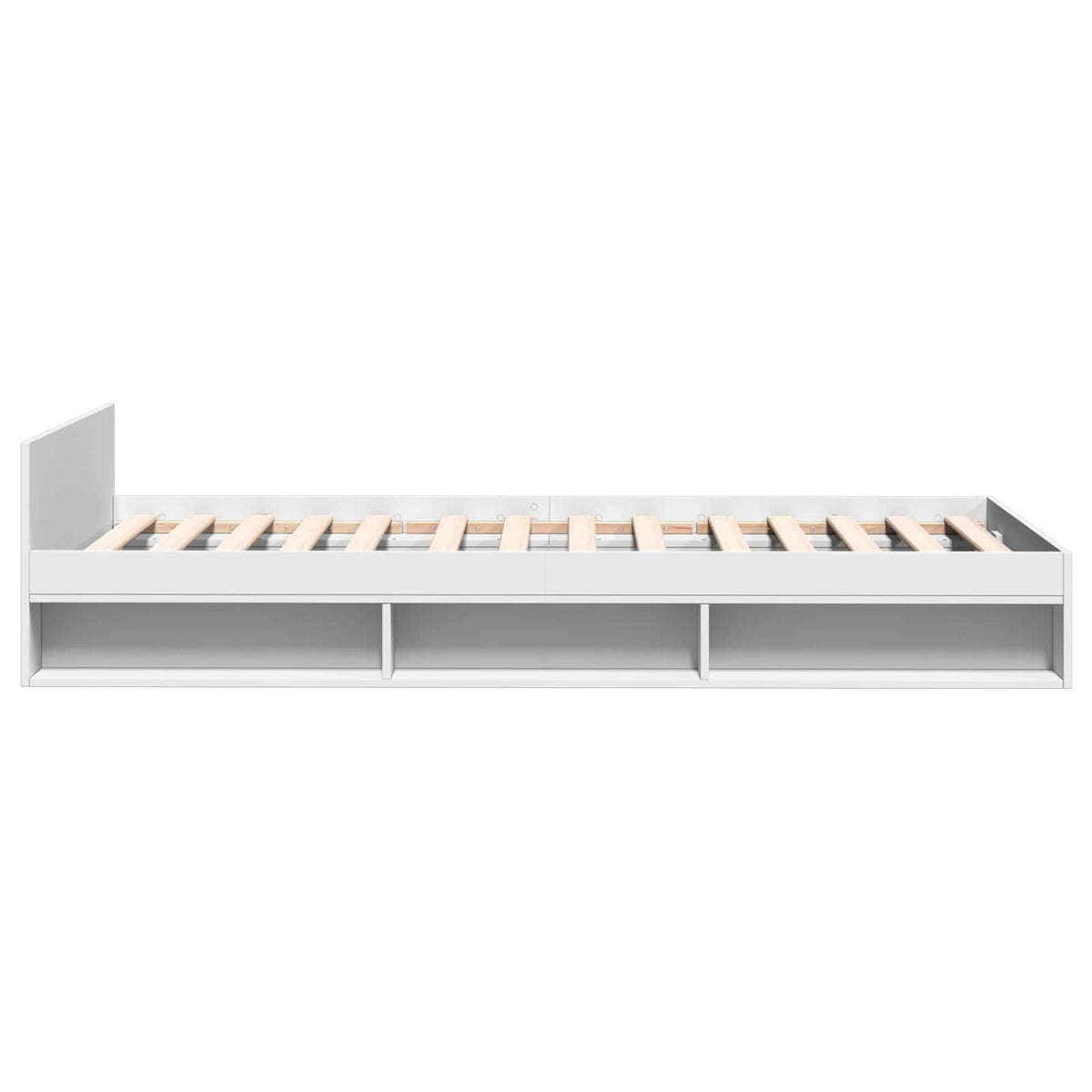 Sengestel med opbevaring Hvid 80 x 200 cm Konstrueret træ