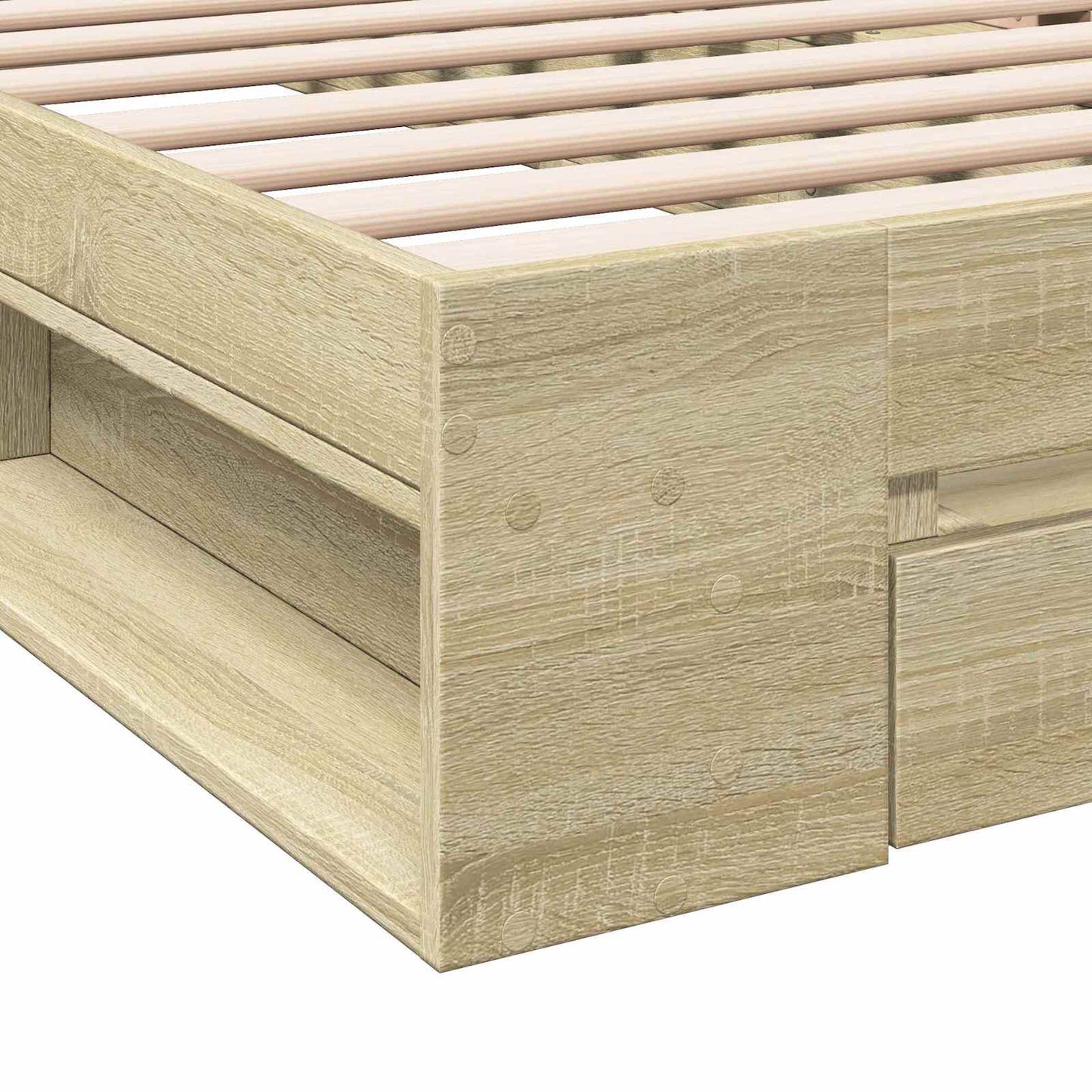 Sengestel med opbevaring Sonoma-eg 80 x 200 cm Konstrueret træ