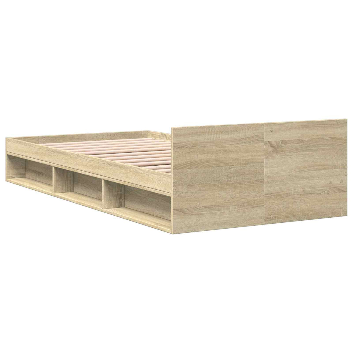 Sengestel med opbevaring Sonoma-eg 80 x 200 cm Konstrueret træ