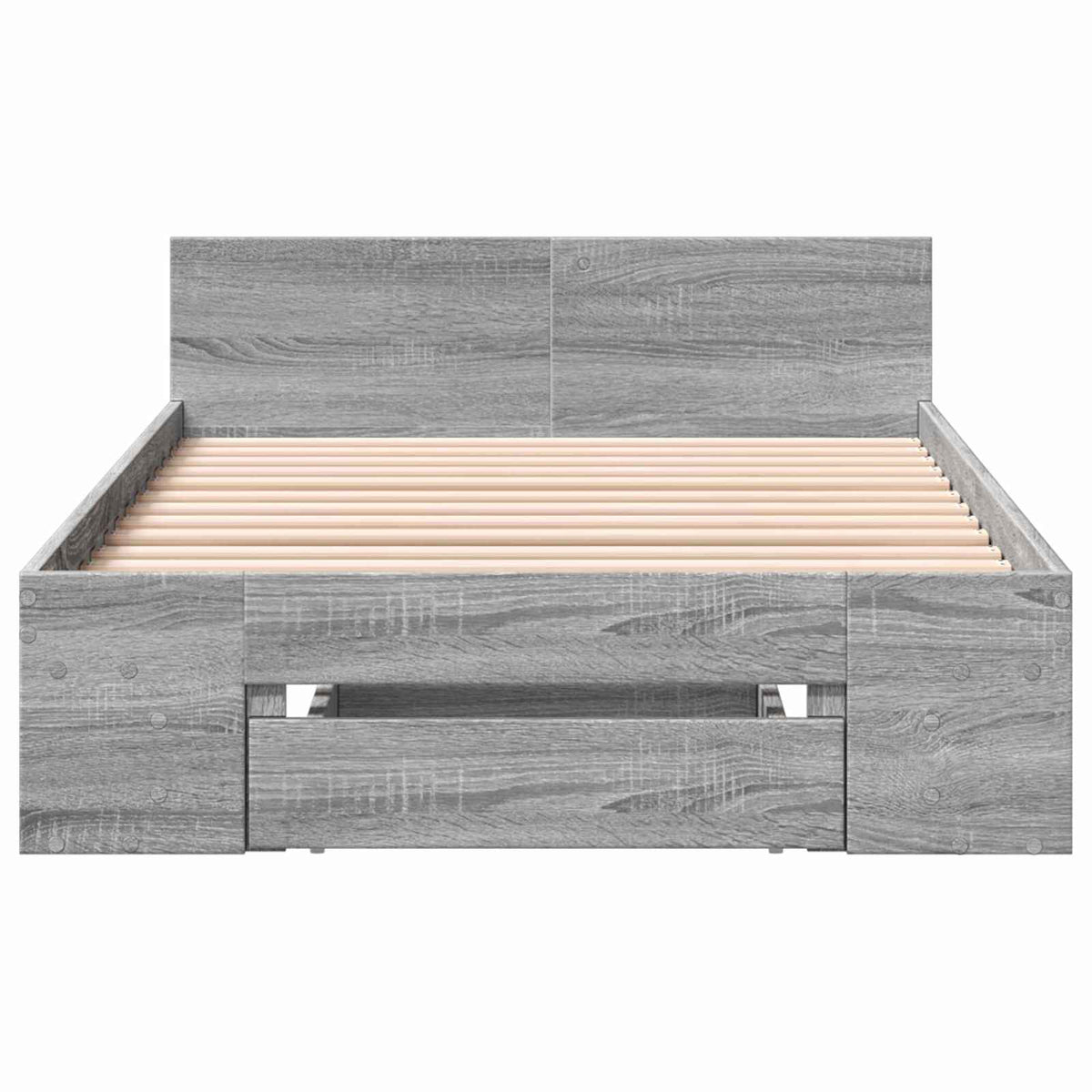 Sengestel med opbevaring Grå Sonoma 80 x 200 cm Konstrueret træ
