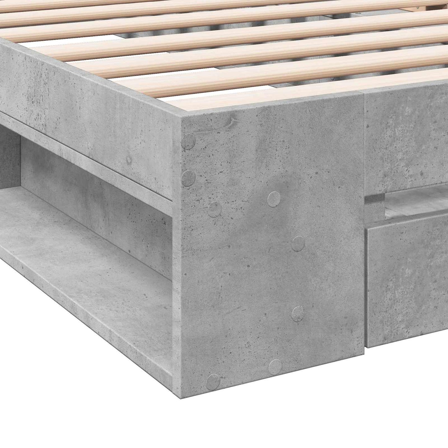 Sengestel med opbevaring Betongrå 80 x 200 cm Konstrueret træ