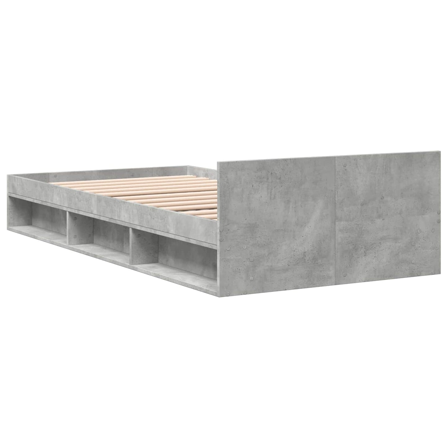 Sengestel med opbevaring Betongrå 80 x 200 cm Konstrueret træ